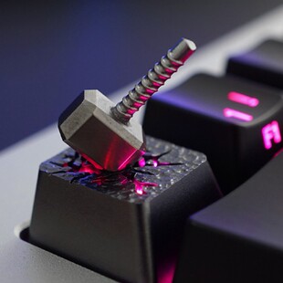 HolyOOPS 雷神之锤 立体3D钛合金机械键帽全金属透光手工键帽