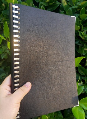 【原创专利】黑色薄款便携A4软皮面可拆卸活页笔记本A5记事本B5教师备课本听课本出入库记录本会议记录方格本