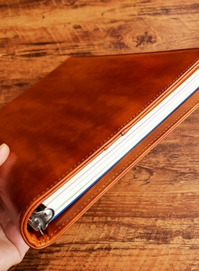 【9孔B5棕色】可拆卸活页本方格网格横线空白康奈尔5r高效笔记本日周月计划本教师听课备课本定制高档皮本子