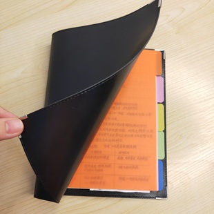 【油蜡牛皮纹 黑色】6孔A5软皮面活页笔记本可拆卸记事本子会议记录出入库时间轴日周月计划自填日期效率手册