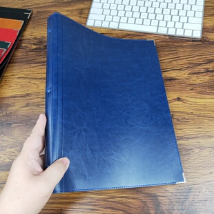 【油蜡牛皮纹 蓝色】30孔A4大号活页笔记本文具康奈尔方格横线网格本大学初中高中生教师备课本月周日计划本