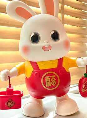 电动小福兔子婴儿玩具会跳舞儿童抬头练习训练宝宝0一1岁新生月龄