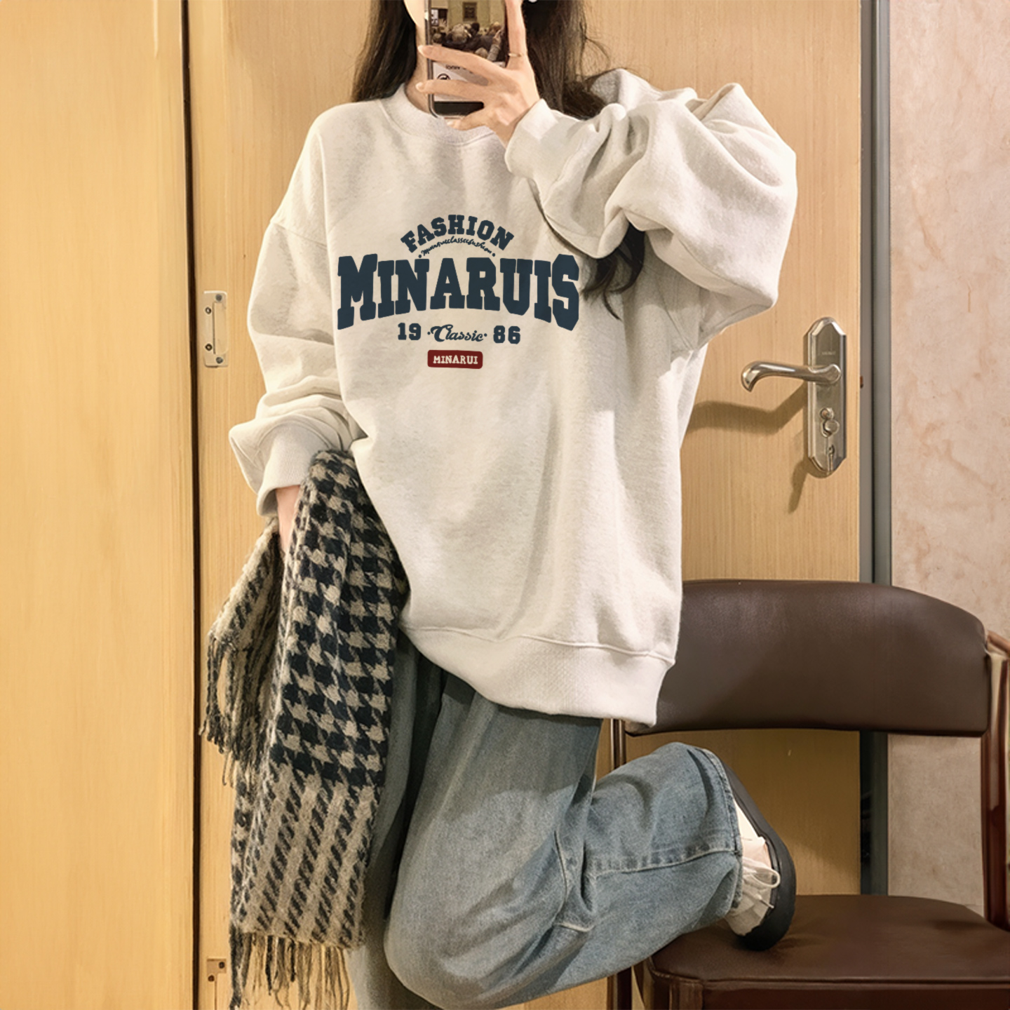 圆领卫衣女宽松2025新款