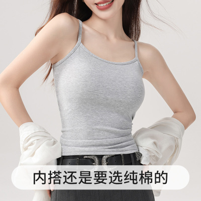 纯棉吊带背心女春夏季薄款纯欲风