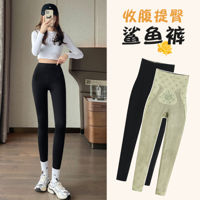 冬季收腹提臀瑜伽芭比裤加绒加厚