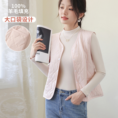 羊毛保暖马甲背心女内穿
