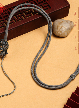 龙结足银龙抬头手工编织潮男吊坠项链绳新品复古时尚简约轻奢风