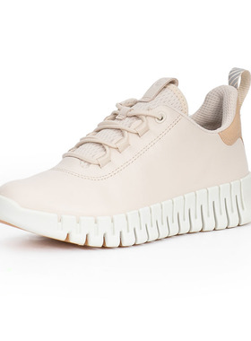 ECCO爱步 休闲鞋女跑步运动鞋厚底增高小白鞋 灵动218203