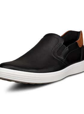 【断码清仓】ECCO爱步男鞋一脚蹬懒人鞋休闲小白鞋 柔酷7号470834