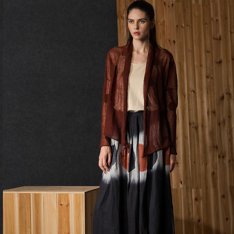 达衣岩女装春装新款复古薄款毛衣女2019新款针织开衫长袖外套