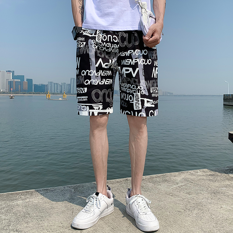 Men's summer trend brand loose sports shorts Korean Trend five point legged men's pants casual shorts