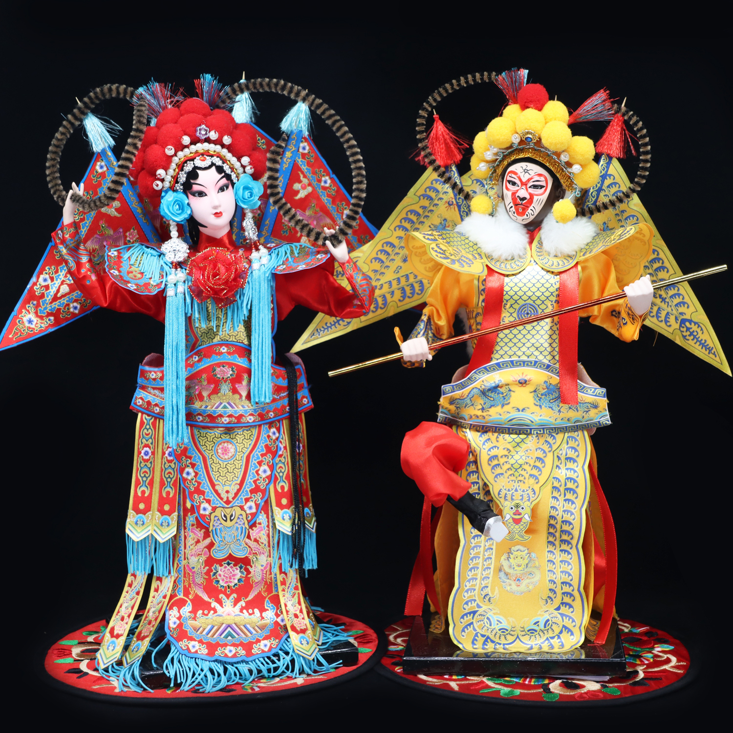 北京绢人京剧脸谱民间手工艺品