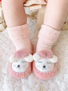 宝宝婴儿鞋 袜0一6月袜子袜套男女儿童纯棉保暖幼儿秋冬新生儿袜鞋