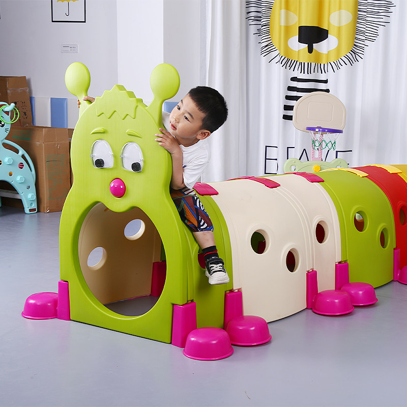 幼儿园户外游戏小精灵钻洞教玩具儿童感统训练器材毛毛虫爬行隧道