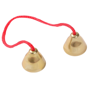 碰铃铜碰钟奥尔夫打击乐器幼儿园专业儿童带柄木柄撞钟红绳小铃铛
