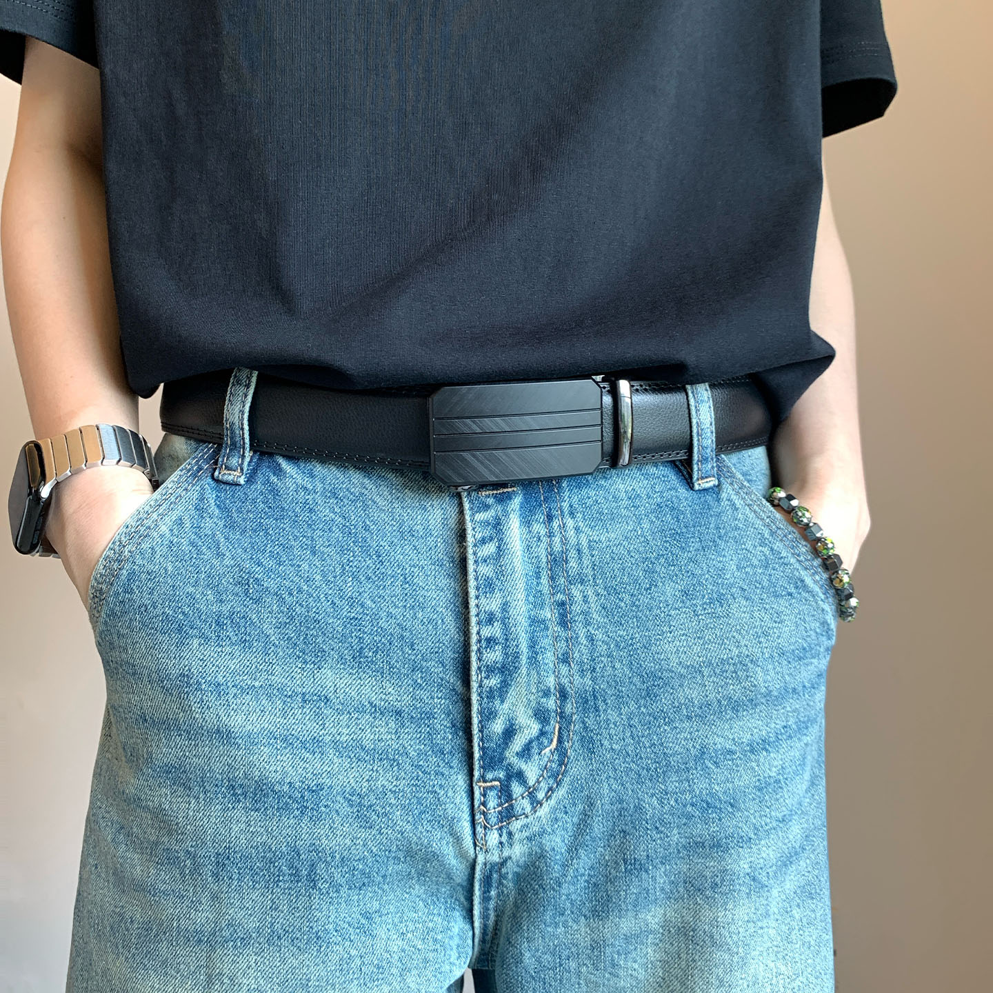 新款商务高档皮带男自动扣西装牛仔裤带青少年休闲百搭腰带1013z