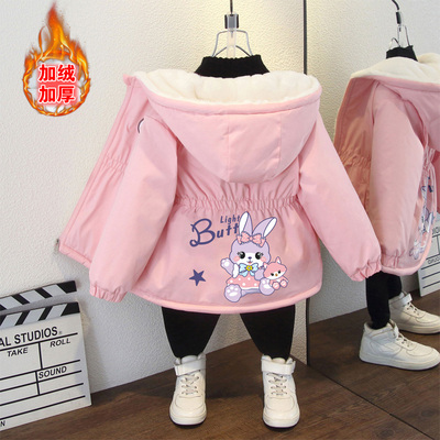 小女孩时尚炸街高端兔子连帽外套