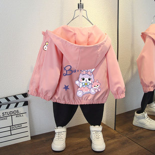 女童秋装外套2026春款新款儿童风衣夹克中小童女孩春秋季洋气上衣