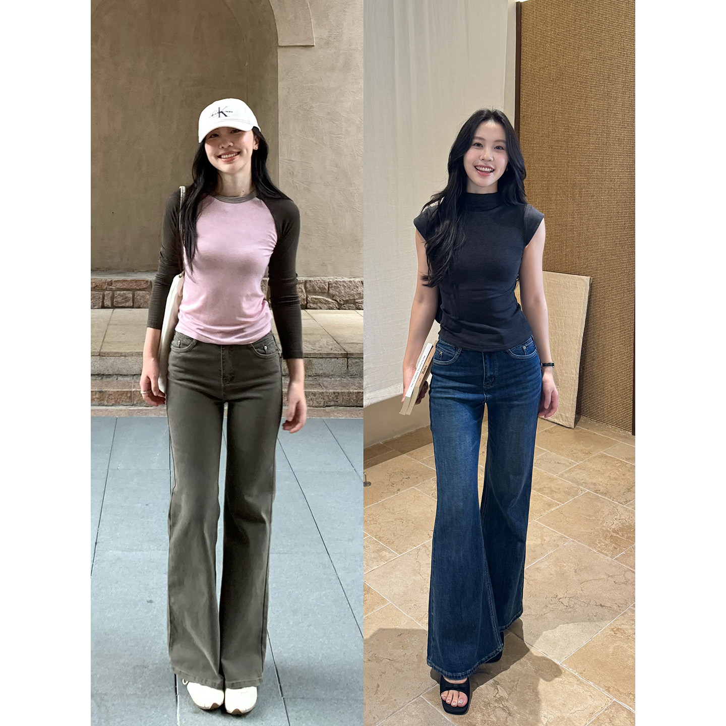 daydayicy 修腿神裤 韩系微喇牛仔裤女秋冬韩漫显腿长修身长裤子