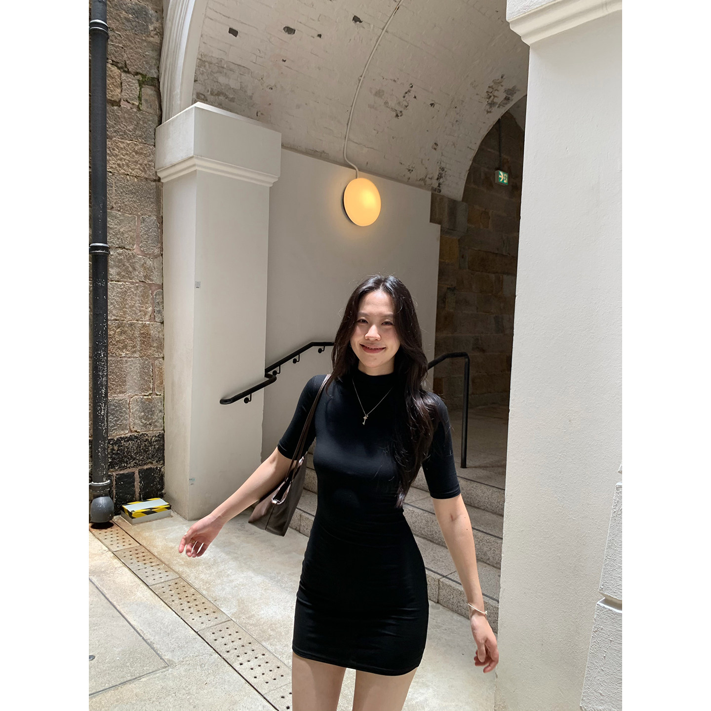 daydayicy 女团门面 高领中袖包臀裙女早秋修身显瘦高级气质裙子