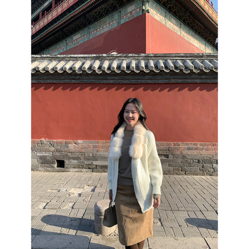 daydayicy 10/20 20点 半阙诗行 毛毛领毛衣开衫外套