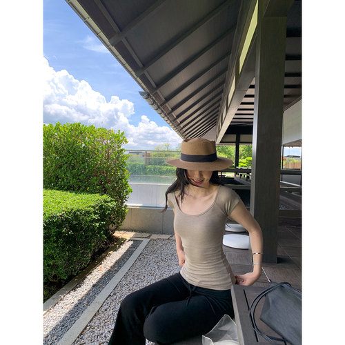 daydayicy 云感呼吸T 短袖T恤女夏季圆领短袖纯色基础款亲肤上衣