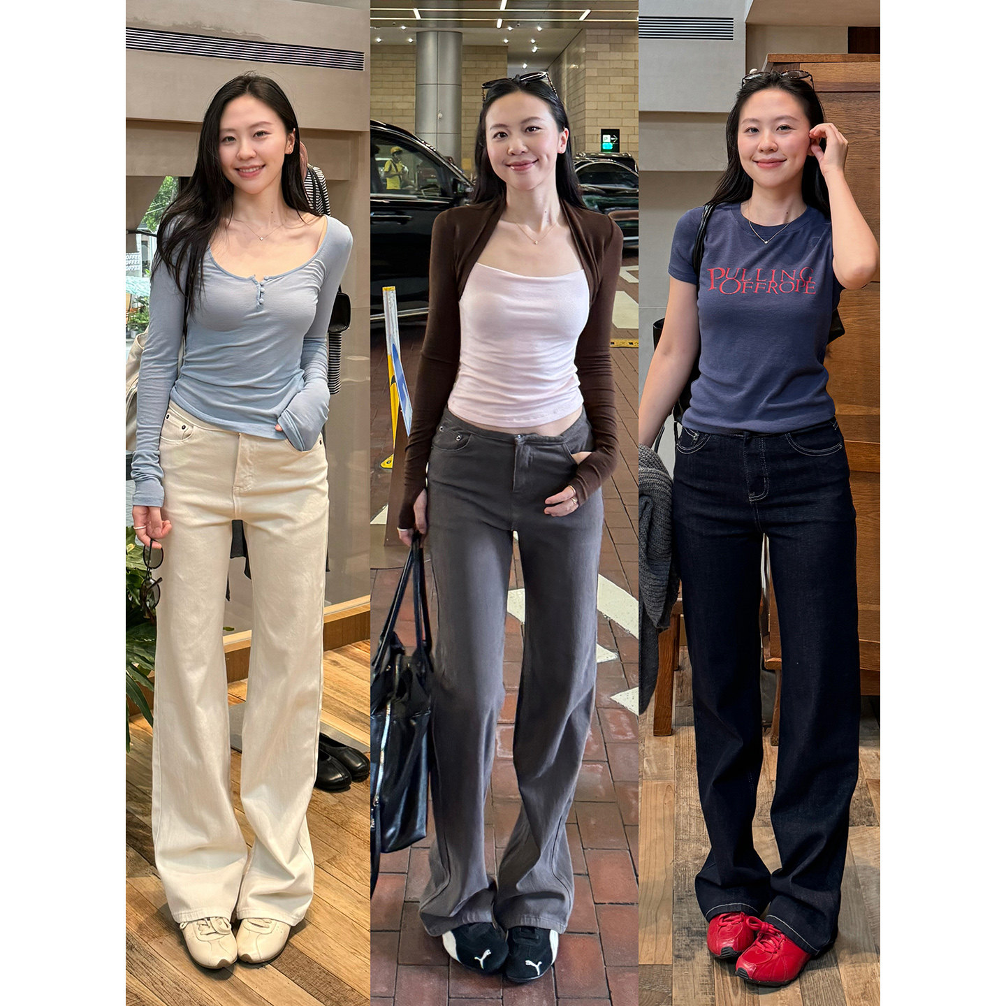 daydayicy 进阶腿精 无腰头中低腰直筒牛仔裤女秋显比例休闲长裤图片