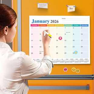 2026 English calendar magnetic refrigerator magnets Calendar