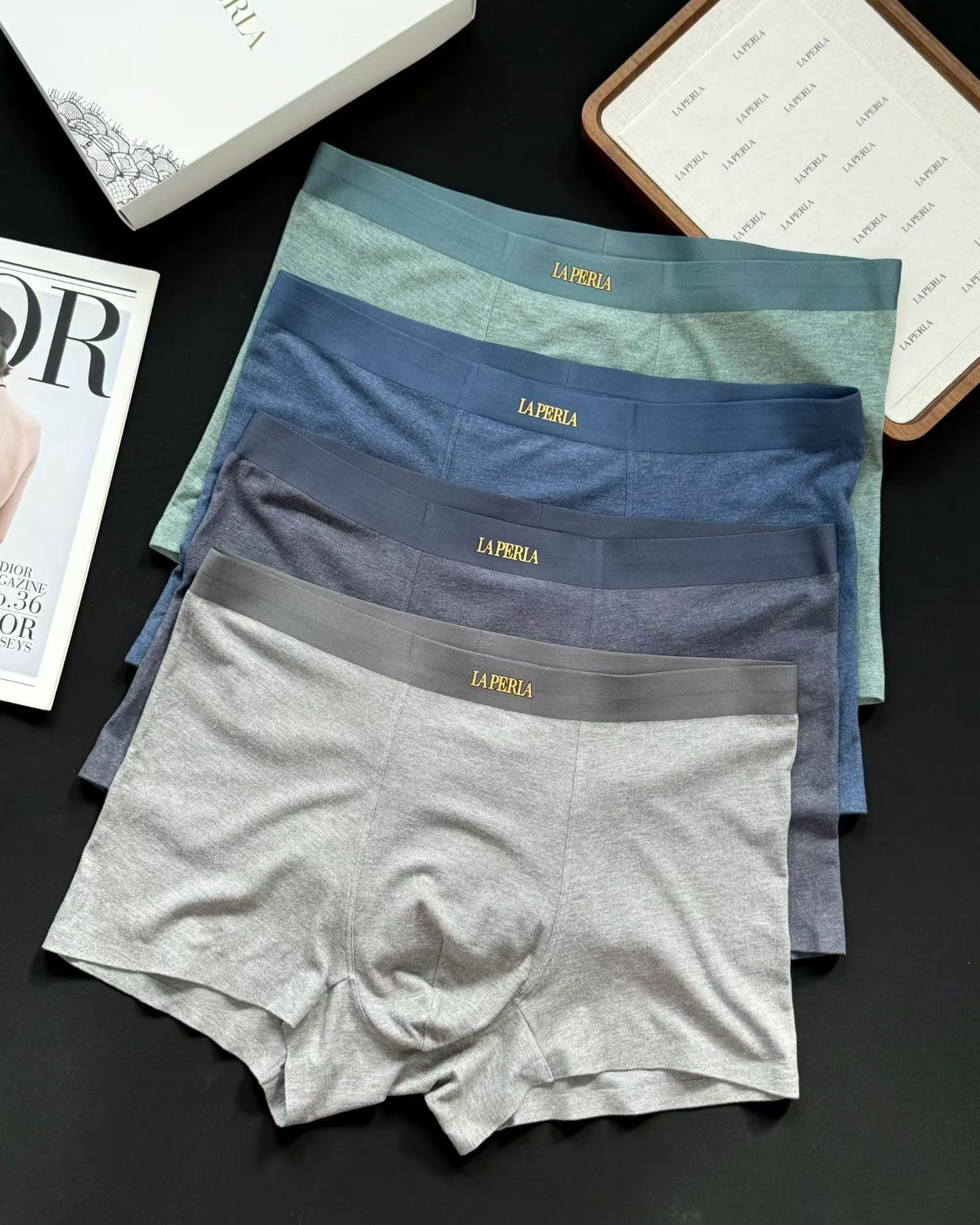新品2025LP腈纶发热磨毛面料舒适保暖男士内裤
