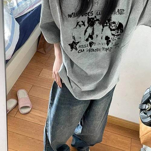 外贸出口尾货清仓捡漏~夏季短袖T恤男装女装纯棉半袖宽松上衣服潮