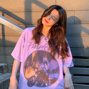 欧货cec大版短袖t恤女2020年夏装宽松韩版ins潮bf原宿风mschf上衣
