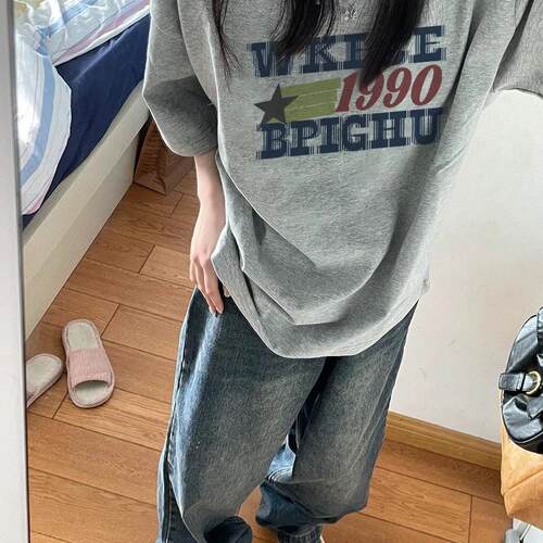 外贸出口尾货清仓捡漏~夏季短袖T恤男装女装纯棉宽松百搭上衣服潮