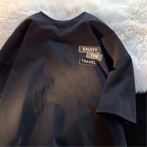 外贸出口尾货清仓捡漏~夏短袖T恤男女士ins纯棉百搭半袖宽松潮牌