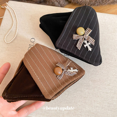 亚克力布艺三角形抓夹韩系复古气质小众鲨鱼夹轻奢感百搭发夹