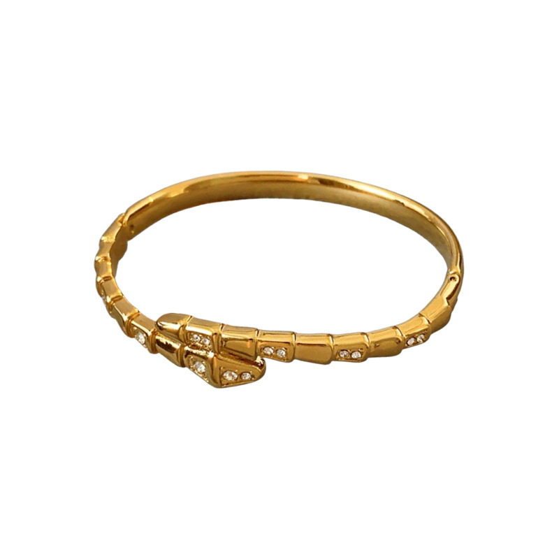 CROSS-BORDER ZIRCON SNAKE BRACELET WOMENS EUROPEAN AND AMERICAN NICHE FASHION PERSONALITY BRACELET LIGHT LUXURY HIGH-END TEMPERAMENT HAND ORNAMENT