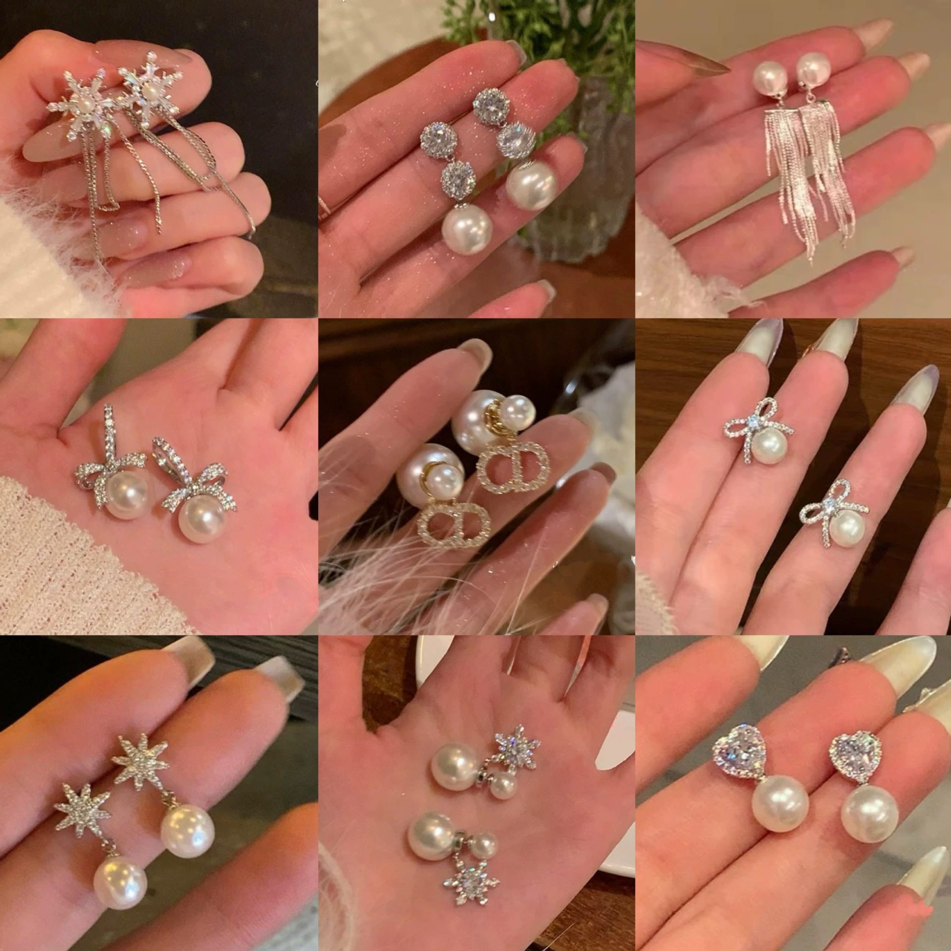 银针锆石雪花流苏珍珠耳钉女小众百搭耳环时尚气质耳饰轻奢高级感,饰品/流行首饰/时尚饰品新,耳环,淘宝优惠券,粉丝福利购,淘宝优惠卷