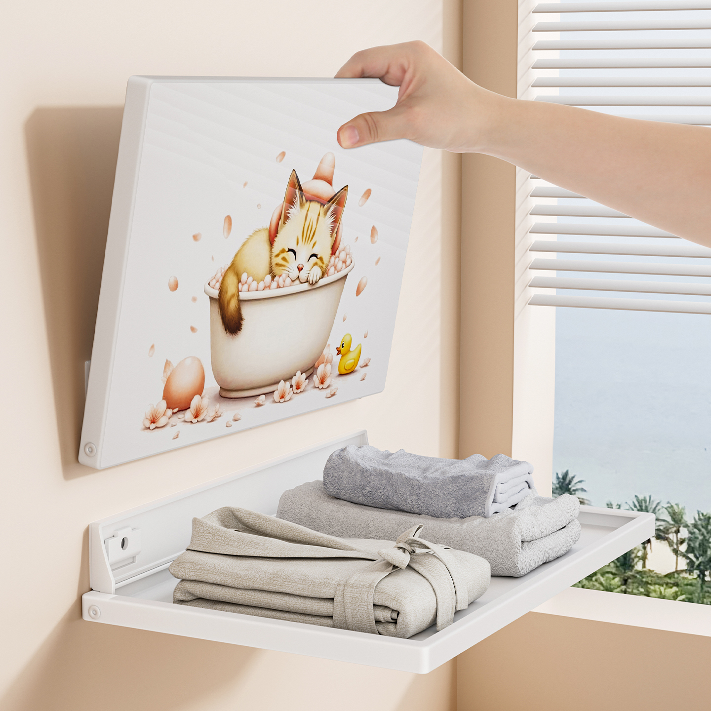 卫生间隐形折叠收纳置物架