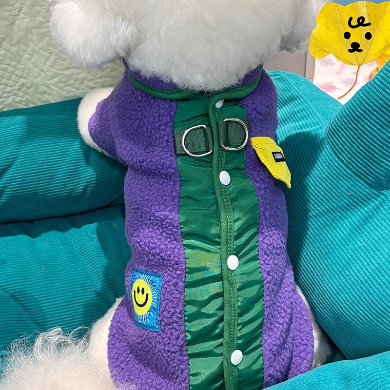 2025新款秋冬季狗狗衣服小型犬比熊泰迪保暖狗可牵引博美防寒棉服