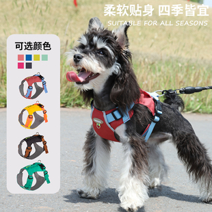 狗狗牵引绳中小型犬背心式 遛狗绳比熊泰迪宠物背带狗链子防挣脱夏