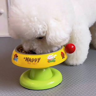 狗碗狗盆不锈钢防打翻小型犬泰迪比熊专用护颈慢食碗高颜值狗饭碗