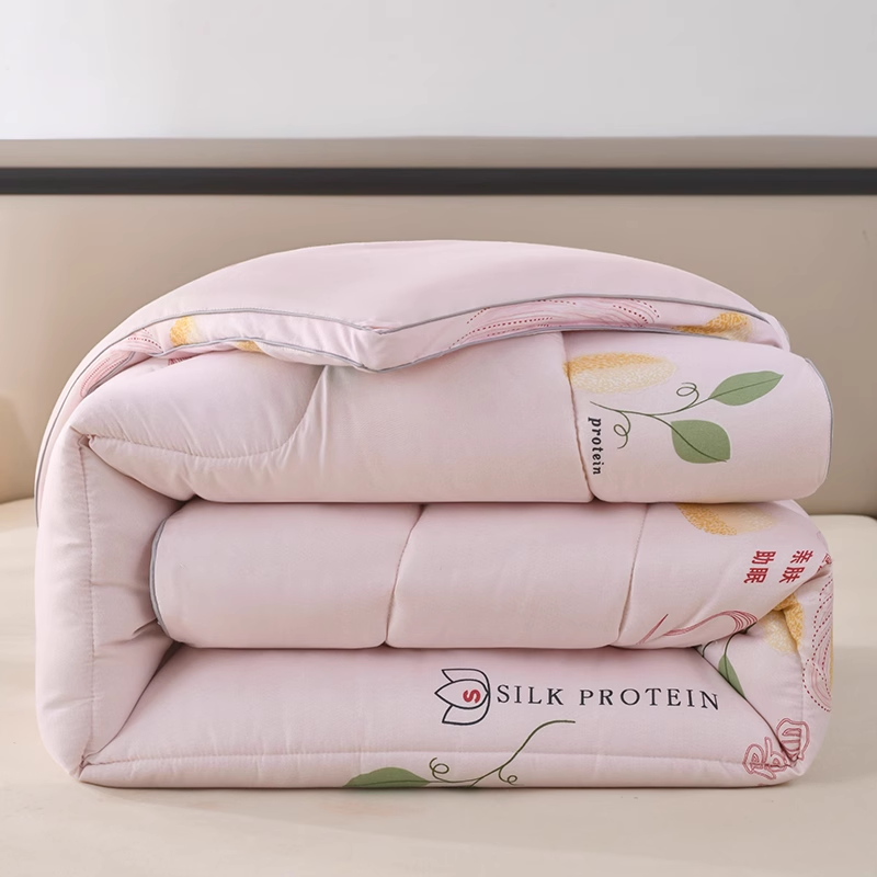 雅鹿新款春秋被蚕丝蛋白立体加厚冬被双人春秋被四季通用2