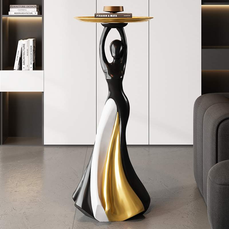 舞女艺术边几客厅花架大落地摆件