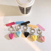 韩系ins可爱卡通短款 彩色挂坠 挂链手机壳挂绳手工DIY成品挂件含夹片手机配件多功能相机背包挂饰品女款