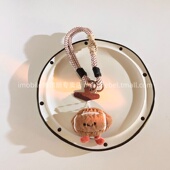 超可爱毛绒橄榄球小公仔手机壳挂件短款 挂绳挂件手绳趣味卡通多功能学生包包装 饰品通用ccd背包钥匙挂坠防丢