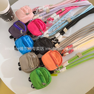 简约趣味ins零钱袋小书包手机壳挂绳配饰品CCD相机耐用便携尼龙绳手腕带长斜跨绳外出通用可挂脖挂肩侧身长绳