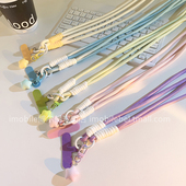 ins风天空蓝五角星手机挂坠长款 挂链 编织带挂绳外出斜跨手机绳耐用结实编织带尼龙绳挂链挂肩挂脖侧身背带式