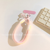 超可爱粉色星星手机壳挂件小挂件女款 手腕带挂绳手环挂链多功能钥匙扣相机CCD链条耐用结实编织带尼龙绳挂件