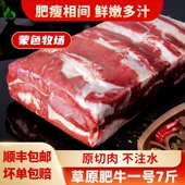 草原散养肥牛1号砖牛肉整切雪花肥牛卷烤肉火锅牛腱子黄膘牛排腩
