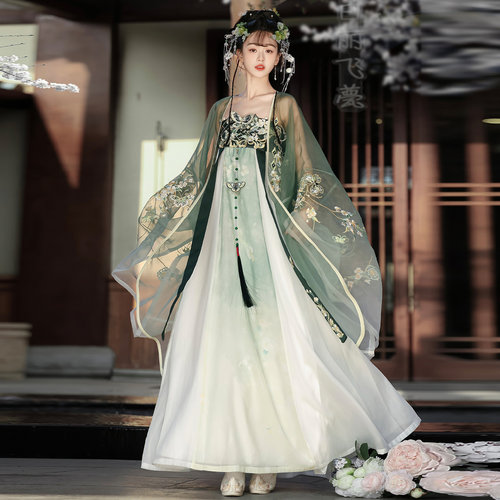 玉露青瑶唐制诃子裙汉服齐胸古装
