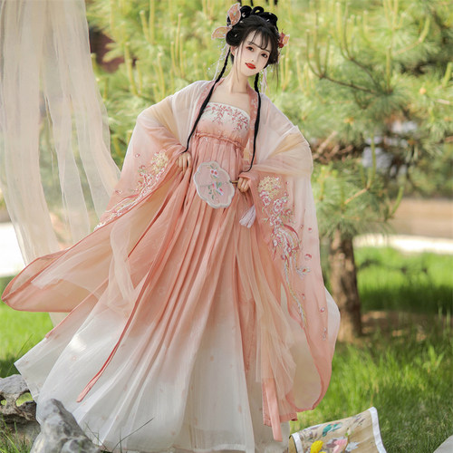 赏花赋|唐制诃子裙汉服女大袖衫